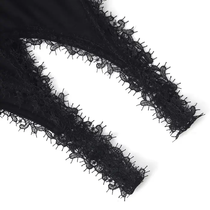 Body z viskózy a elastanu s V-neck a čipkou dekorácie pre ženy, elegantné a pohodlné pre všetky špeciálne príležitosti