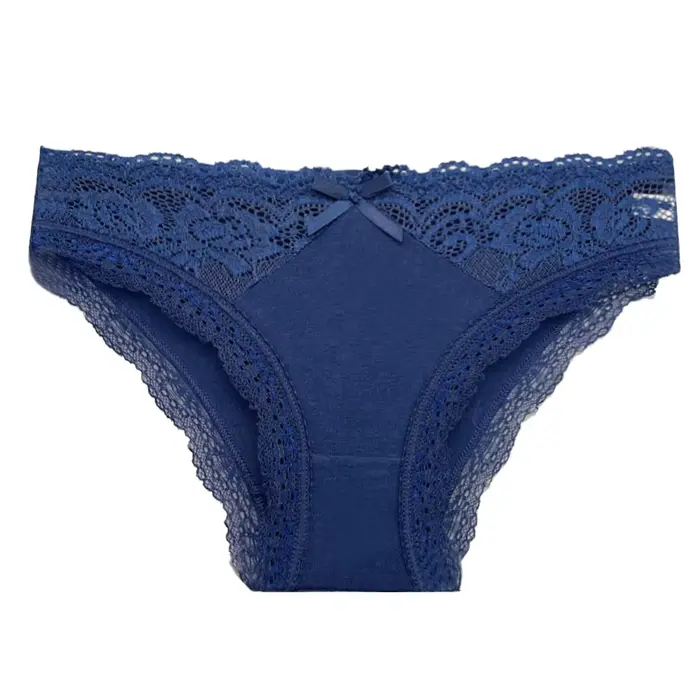 Slips en coton tricoté pour femmes ensemble de 5 pièces en dentelle solides en noir bleu ciel khaki rose rouge vert pour femmes occasions spéciales