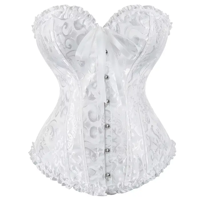 Dámske sexy bustiers a korzety kvetinová čipka kryt pre ženy Vintage gotické korzety Surbust satén Jacquard korzety