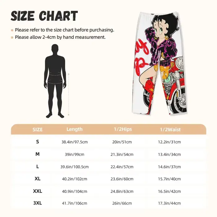 Betty Boop Dámske personalizované pyžamové nohavice, relaxačné nohavice, nočné oblečenie s vreckami
