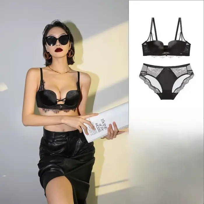Trendy leopardový set podprsenky s push-up efektom