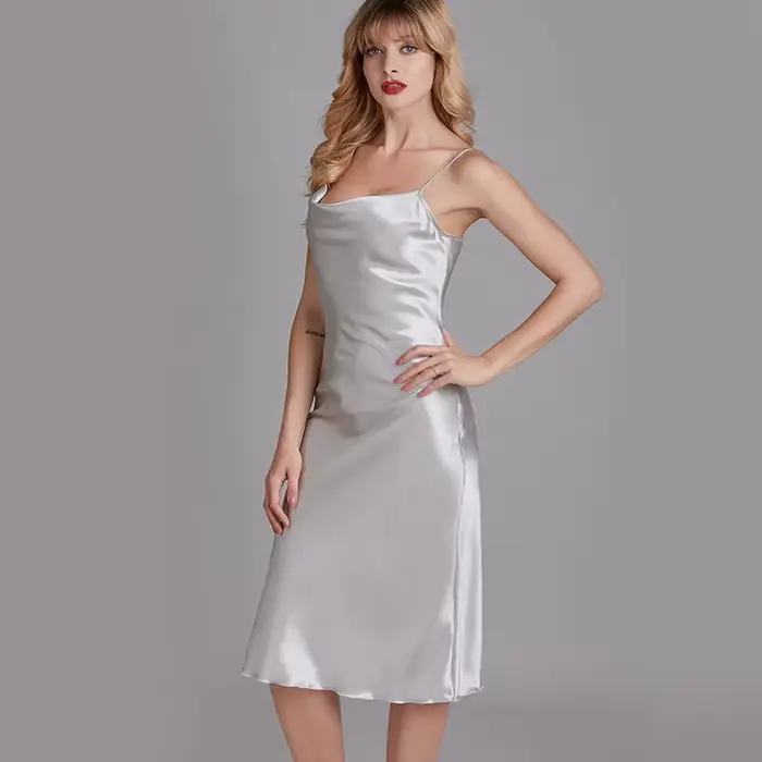 Silky saténová nočná košeľa pre ženy, špagety popruhy, letné nočné oblečenie, biele nočné oblečenie, span šaty pre domácnosť, InDispensSpodné prádlo, nové