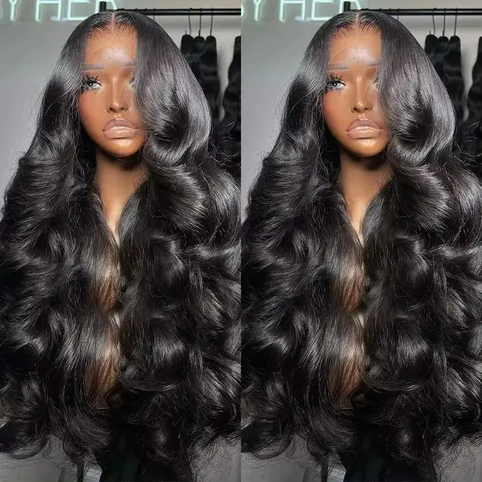 Perruque Lace Front Wig Body Wave naturelle bouclée, cheveux humains, HD, sans colle, 13x6, 13x4, ad