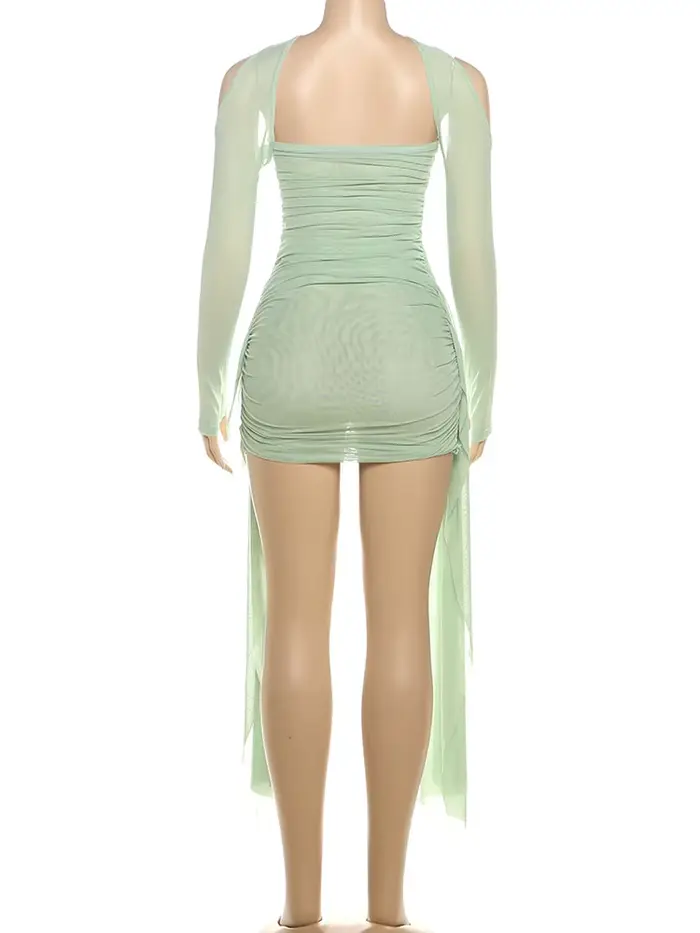 Robe sexy NIBBER gaine polyester élasthanne sans bretelles volants haut de gamme pour femmes occasions spéciales nocturnes