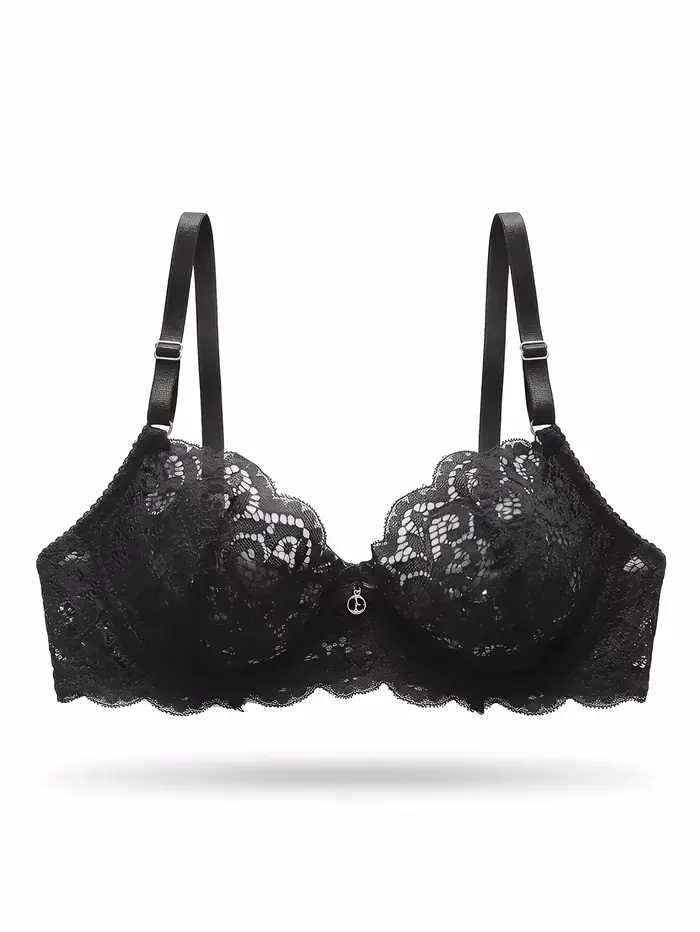 Soutien-gorge en dentelle noire pour femme, push-up, sexy, avec bordure en dentelle cils, élégance f
