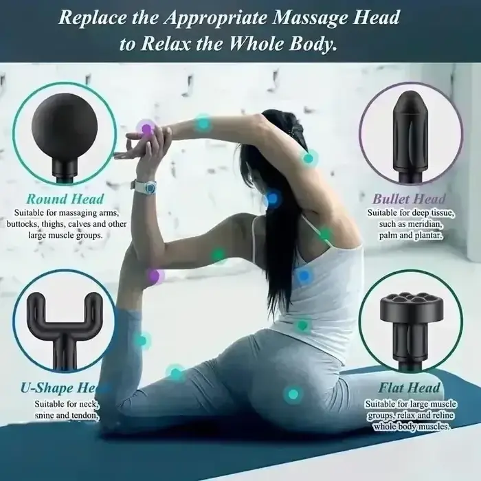USB Mini masážna pištoľ Fascia Machine na uvoľnenie svalov vibračná tyč Masážny nástroj Fitness vybavenie