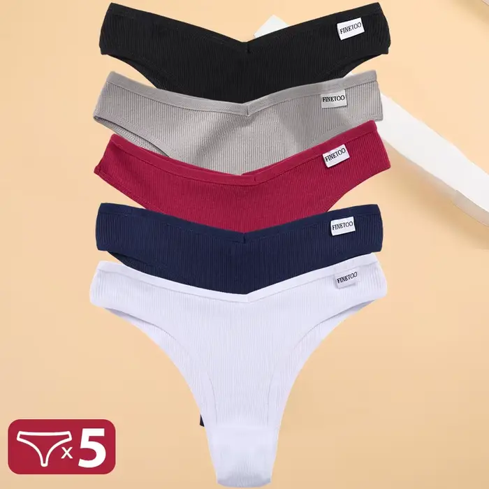 5 kusov / Set bavlnené spodné prádlo nohavičky spodná bielizeň sexy ženy nohavičky Tangas žena nohavičky reťazec pevné bikiny 13 farieb