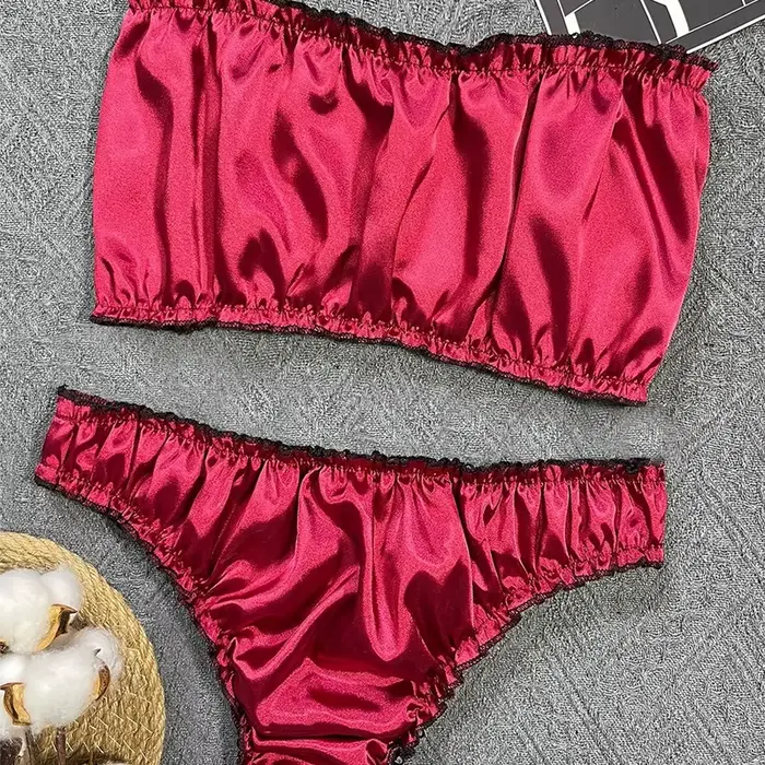 Sexy spodná bielizeň set v čiernej čipky rúrkové bez ramienok a šortky pre ženy špeciálne príležitosti letné romantické