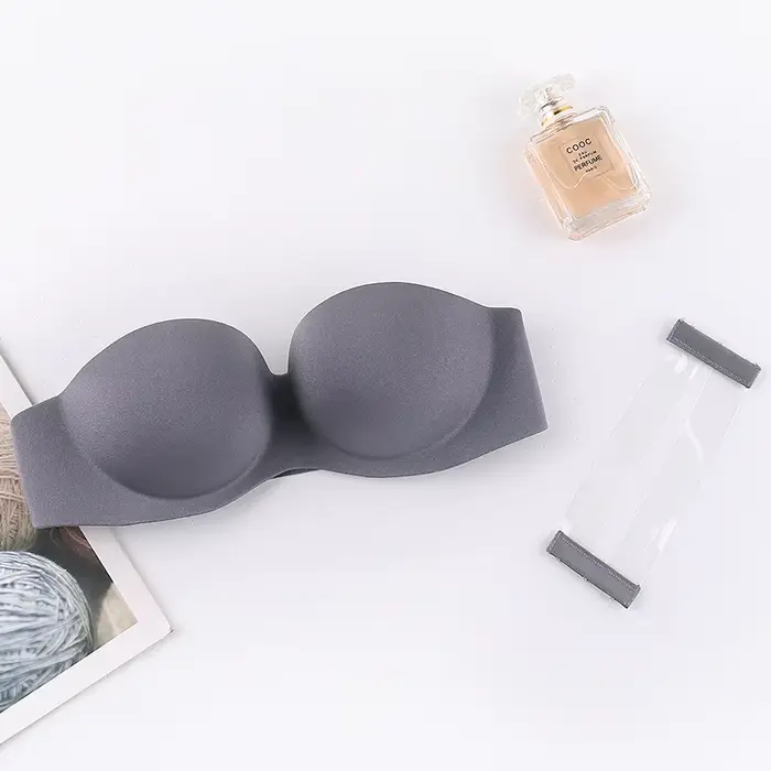 Protišmyková podprsenka bez ramienok pre ženy, neviditeľná, sexy, krásne nálepky na hrudi na zadnej strane, pohodlné zhromažďovanie spodnej bielizne
