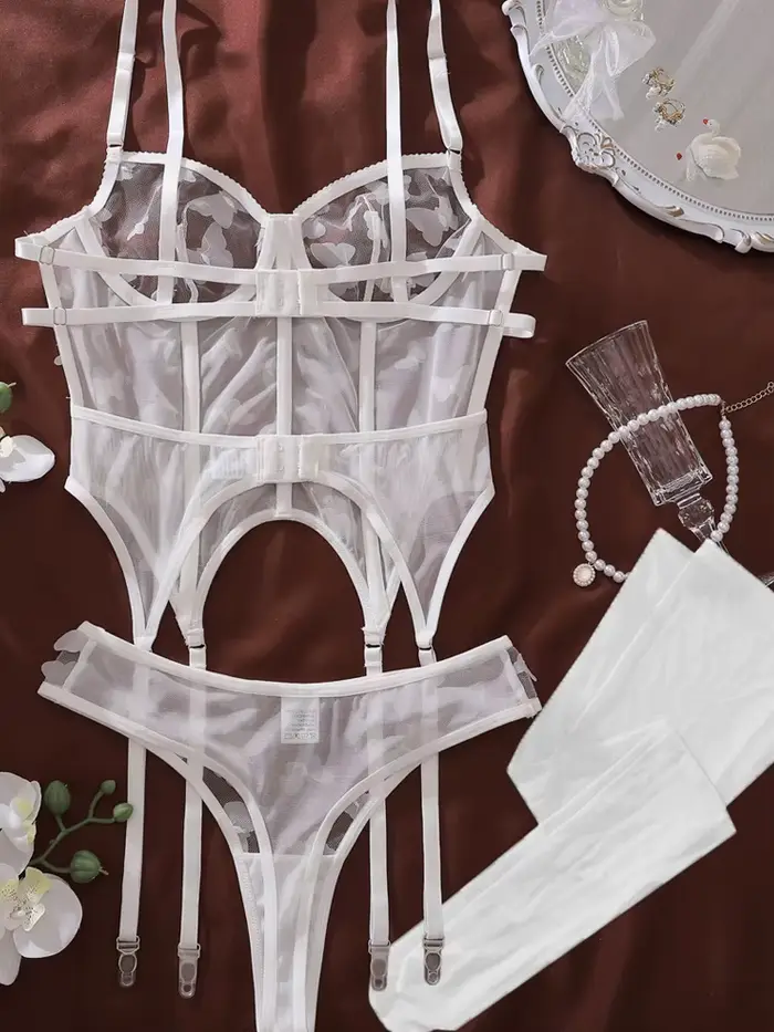 Sladké sexy dámy podprsenka nastaviť Fish Edge pikantné korzet dievča čipka spodná bielizeň popruh vystužený štíhly typ korzet ženy podprsenka Set