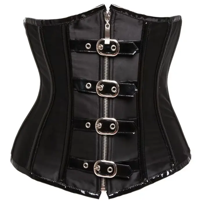 Ceinture rouge avec fermeture éclair pour femme, Corset désossé, Steampunk vintage, Underbust, Vêtem