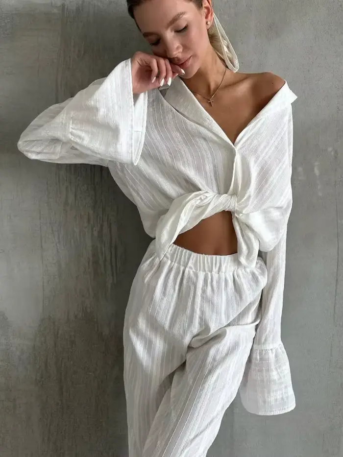 Biely pyžamový set pre ženy