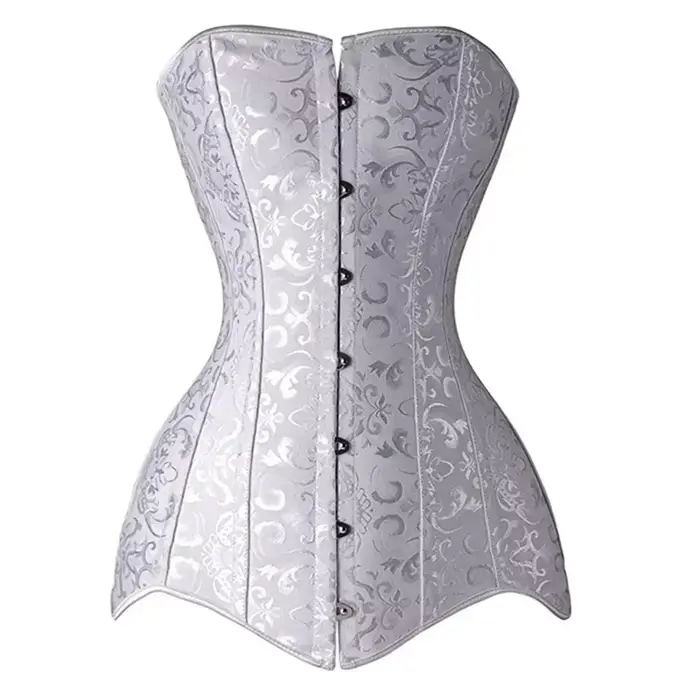 Gotický ženský korzet Dlhý trup oblečenie Sexy žakárová oceľová kostra Bustier 6XL veľká veľkosť Korsett ženy Steampunk Gorset