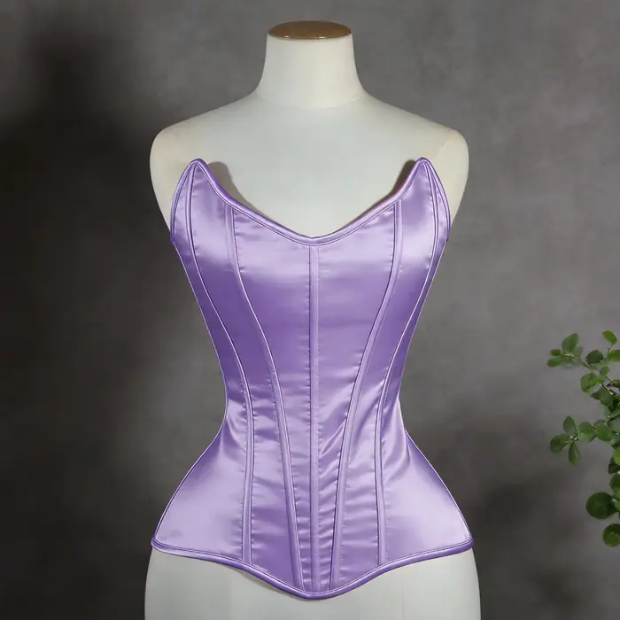 Fancy bustier korzet pre ženu, s šnúrkami, s veľrybami, v saténe, na svadbu, zoštíhľujúci pás, push-up efekt, na javisku