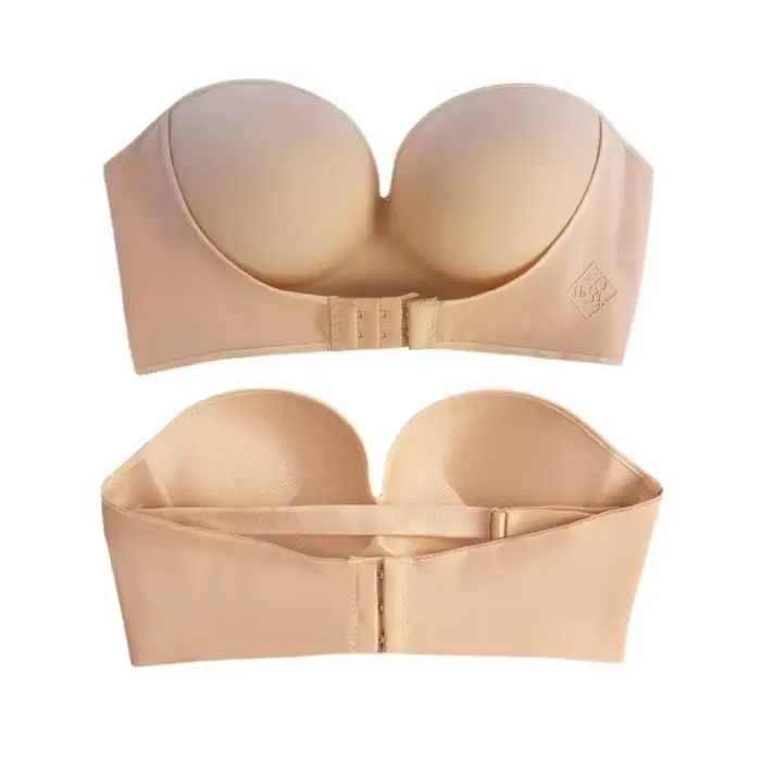 Predné uzavretie Sexy podprsenka bez ramienok ženy Neviditeľné Push Up podprsenka spodná bielizeň pre ženy postavil bralette bezšvíkové