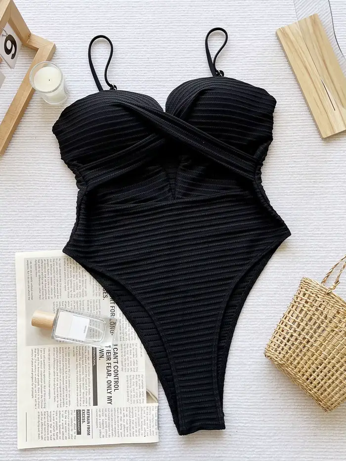 DEAK Sexy žlté duté jednodielne plavky pre ženy plavky krížené ženy šnúra bodysuit plavky