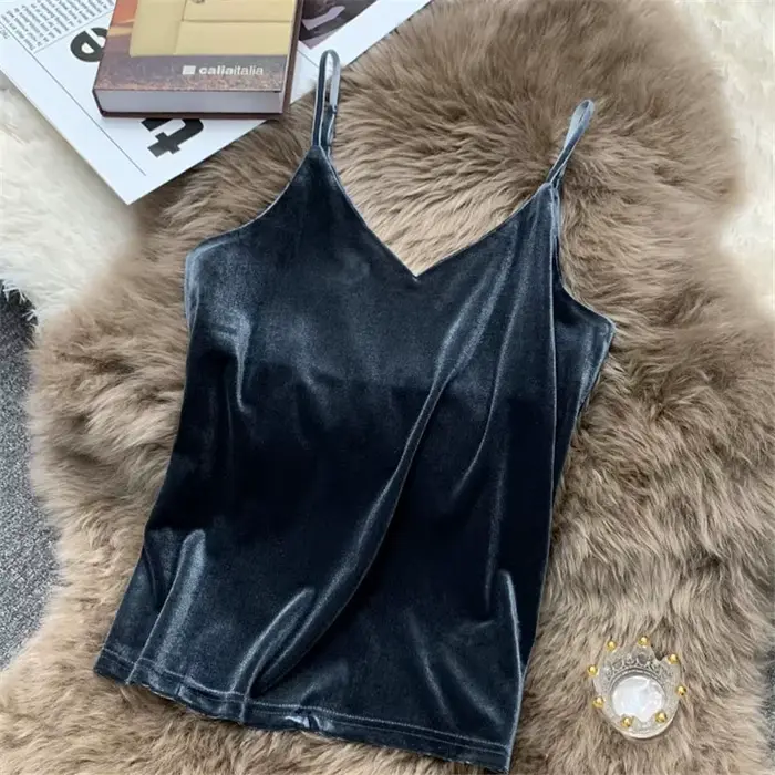 Camisole en velours polyester et élasthanne pour femmes style lolita printemps été occasions spéciales