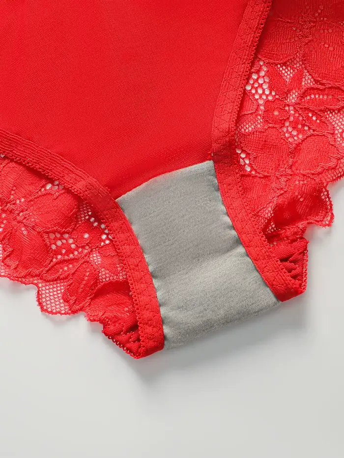 Sada 2 ks v čipke a červenej bavlne, sexy a biela bielizeň set, dámske spodné prádlo set, J3431