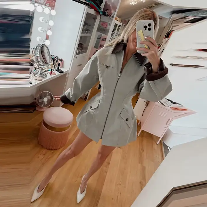 Beznámahová trendy bunda so zipsom