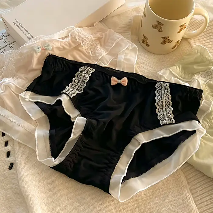 Luolita InDispensLingerie-Culotte Sexy en Dentelle pour Femme, Sous-vêtement Respirant, Rose, Transparent, Solide, Document