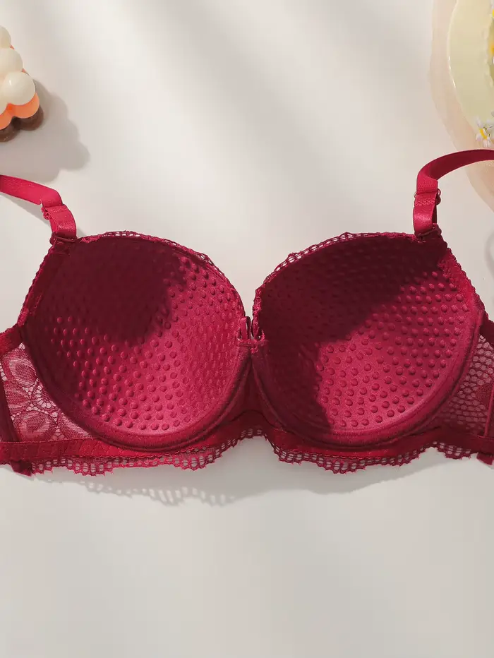 Sexy červená čipka Push Up Bra Set pre ženy podprsenka a nohavičky spodná bielizeň priedušné pohodlné stredné Beanie