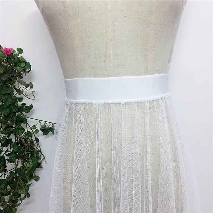Jupe plissée en maille transparente pour femmes, Tutu en Tulle, taille haute, longue jupe noire irré