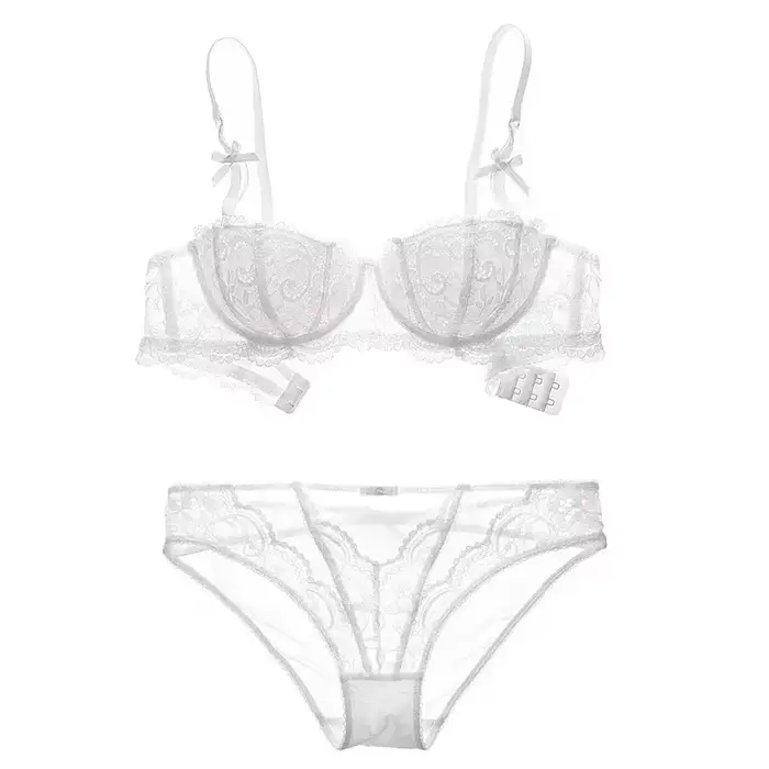 Vianočná čipkovaná podprsenka – Priesvitná čierna a červená bralette