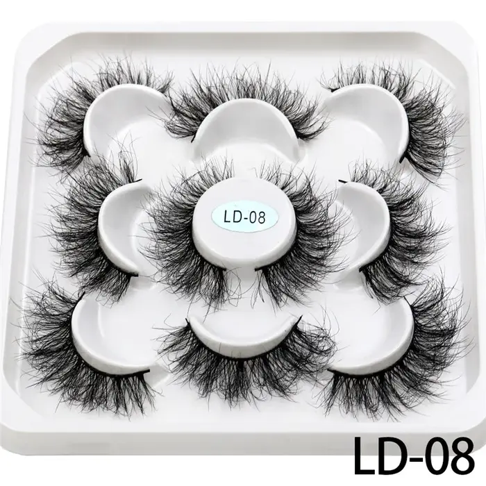 Nouveau 5 paires 15-25mm 3D cils de vison en gros faux cils naturels, Extension de cils en gros en v