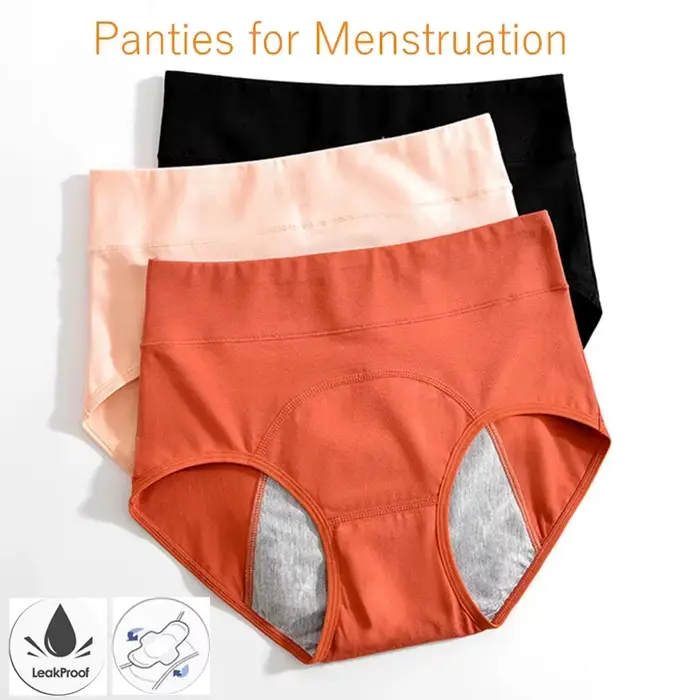 nohavičky menštruačné bavlna a polyester vysoký pás bez dekorácie pre ženy špeciálne príležitosti bezkonkurenčnú ochranu
