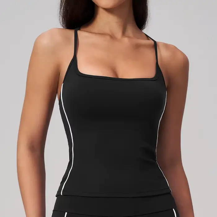 Sexy športová podprsenka s hranatým výstrihom pre ženy