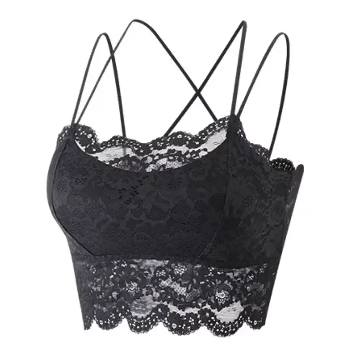 M-XL dos Sexy grand soutien-gorge Sexy dentelle Tube Top rassemblement avec coussretours de poitrine