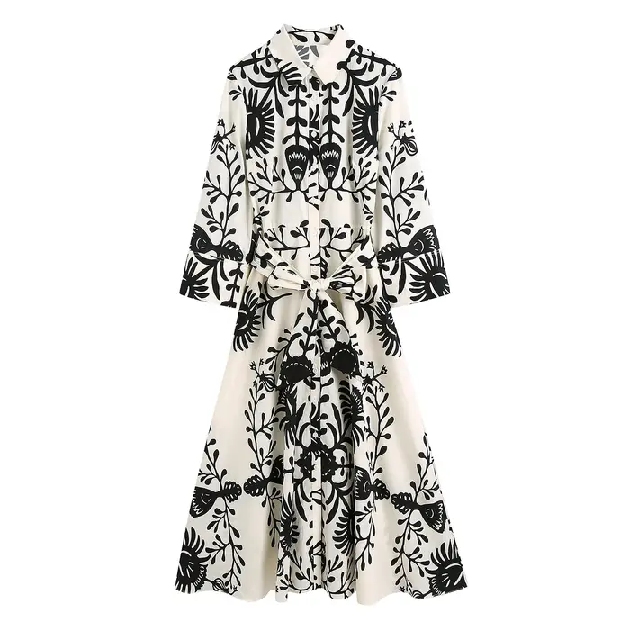 Robe Vintage à Imprimé Floral pour Femme, Totem, avec Nministériels d, Ceintures Féminines, Chemise 