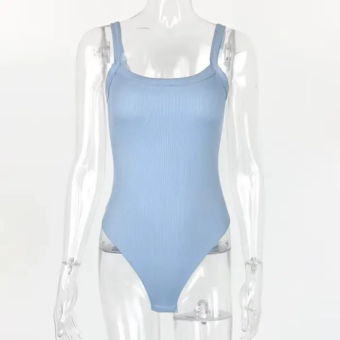 Pevný pásový sexy voľný základný biely letný body top pre ženy bez rukávov čisté
