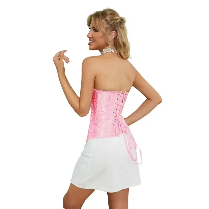 Jacquard Vintage vysoký korzet Dámske gotické Bustier čipka-up Shapewear zoštíhľujúci pás tvarovanie Korset