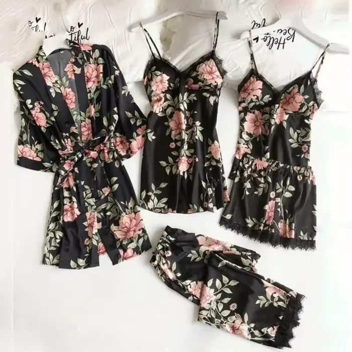 Ensemble de pyjamas d'été sexy pour femmes, pyjamas à bretelles, vêtements de maison avec coussin de