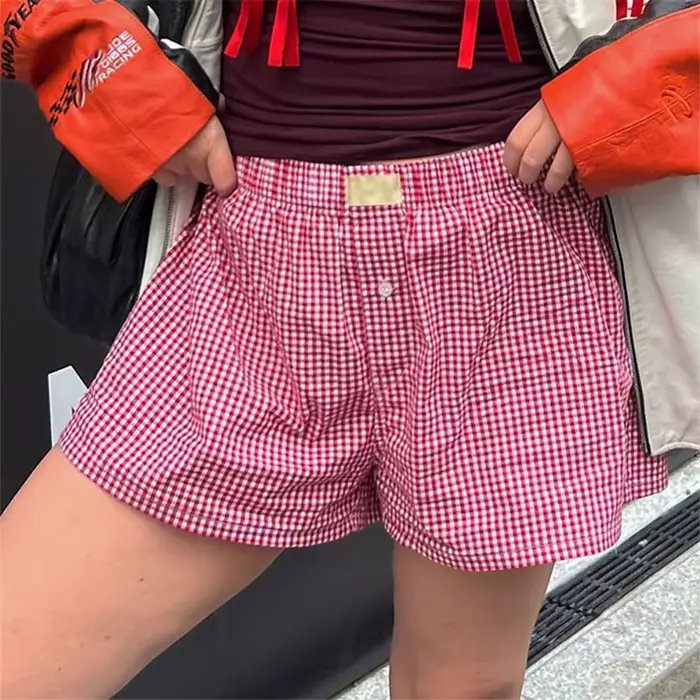 Short de pyjama Y2K pour femmes en polyester fin court baggy taille élastique pour sommeil confortable et moderne occasions spéciales