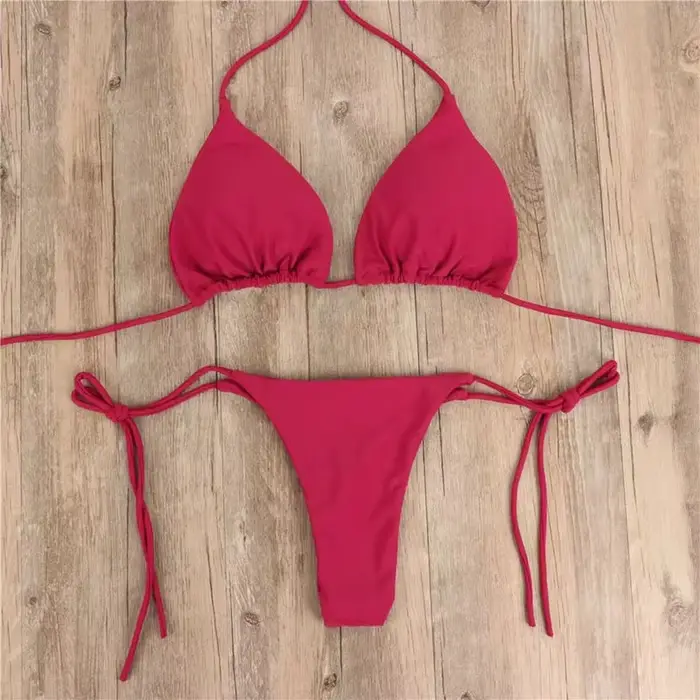 Dámske letné sexy bikini s push-up vypchávkou a tangami, dvojdielne plavky
