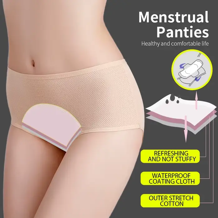Sous-vetements menstruels coton polyester haute absorption femmes confort tranquillite occassions speciales