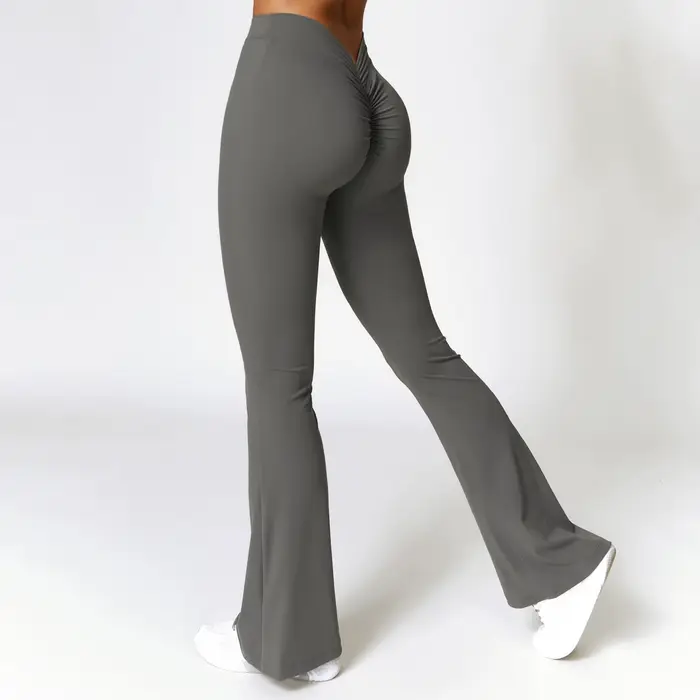 Leggings évasés en forme de V, pantalons de Yoga pour femmes, taille haute, jambes larges, pour gymn