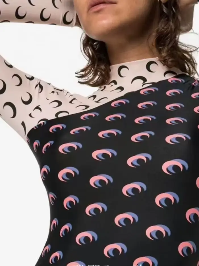 Chemise à manches longues pour femmes, imprimé lune, Protection Uv, coupe cintrée, t-shirt superposé