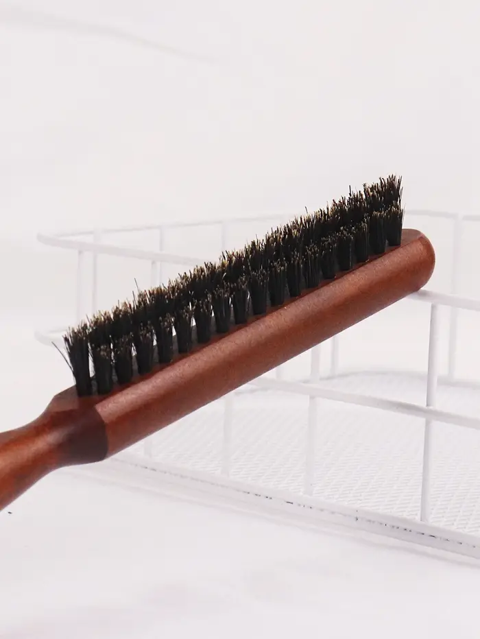 Peigne professionnel à ligne fine, brosse à cheveux à déchirer le dos, manche en bois moelleux, peig