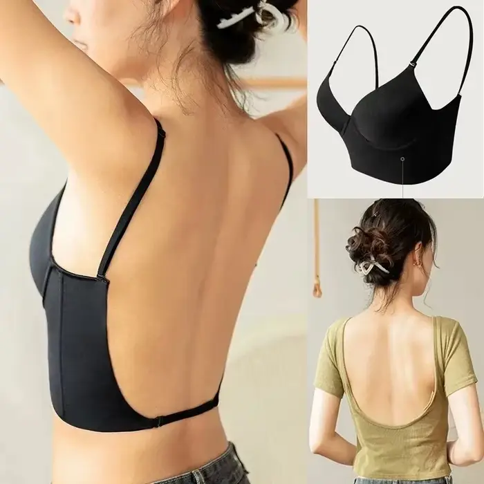Bezšvová neviditeľná push-up podprsenka s U chrbtom pre ženy