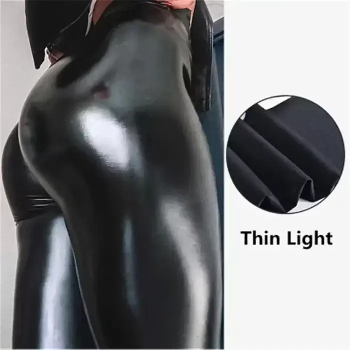 Collants Sexy en cuir PU noir pour femmes, pantalons taille haute, haute élasticité, Slim, mode, lev