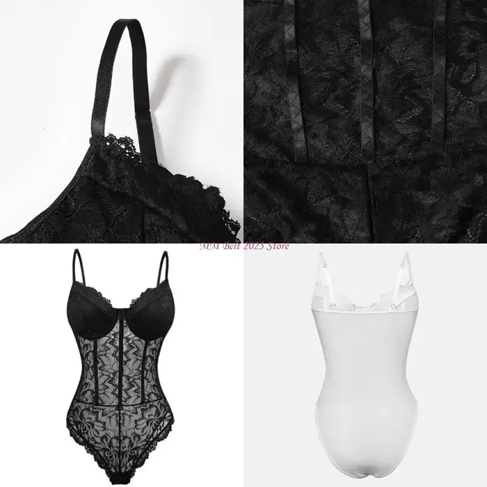 49ME – body à mode pour femmes, orné dentelle, maille légère pour une expérience confortable sensuel