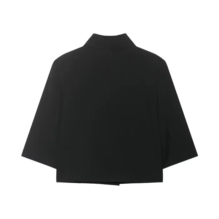 Blazer court noir pour femme, nouvelle collection printemps, manteau féminin à simple boutonnage, ha