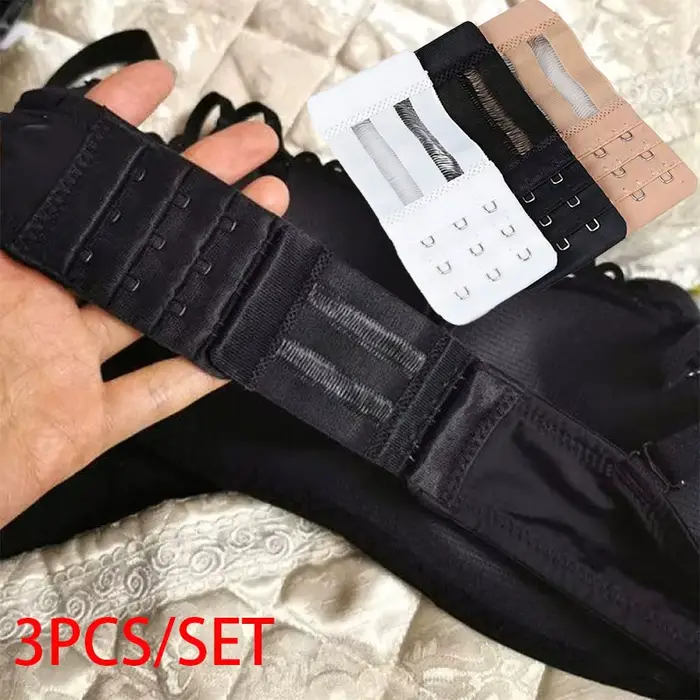 Sada 3 elastických podprseniek pre ženy, 3 rady, 3 háčiky, šírka 4,5 cm, s nastaviteľnou prackou