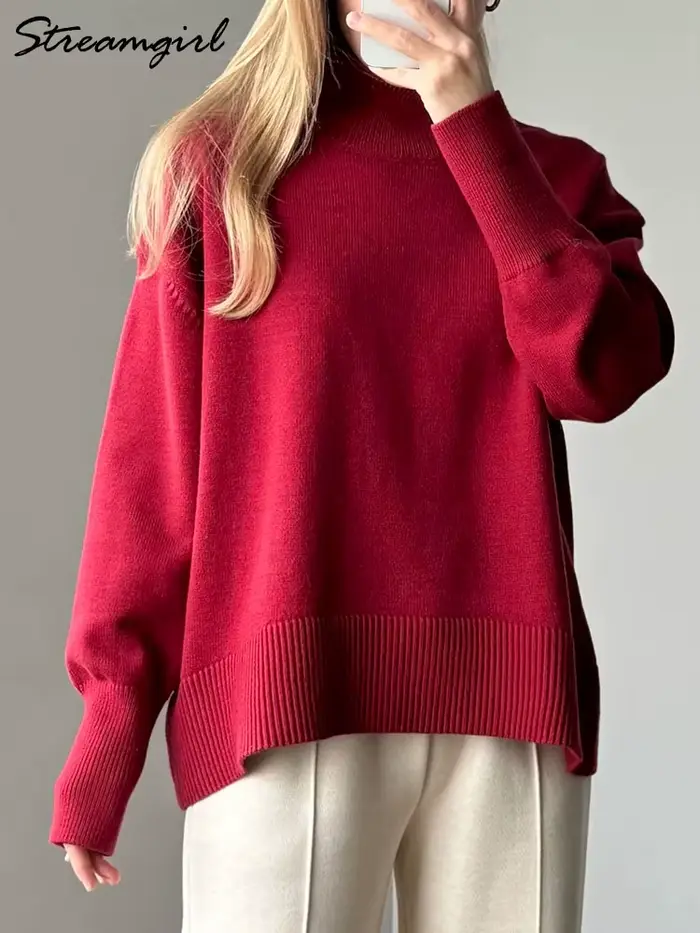 Voľný viskózový sveter s rolákom pre ženy jesenná zimná elegancia moderné príležitostné pohodlie špeciálne príležitosti