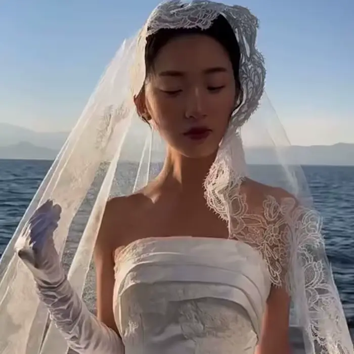 Voile de mariée en dentelle de luxe pour femmes, voile fard à joues personnalisable, mariage traditionnel ou moderne, accessoire de cérémonie romantique