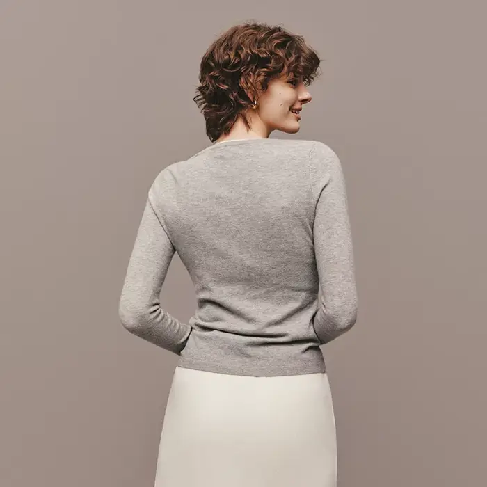 Semir tricoté pull femmes hiver col Henley faux deux pièces chauffeur antibactérien antistatique min
