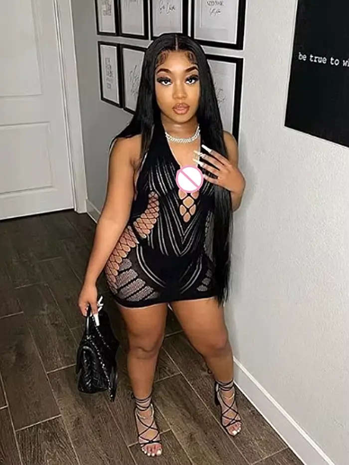 Robe courte dos nu en dentelle transparente pour femmes élégante chemise de nuit dos nu creux pyjama sexy vêtements de nuit mini robes de club de fête occasions spéciales